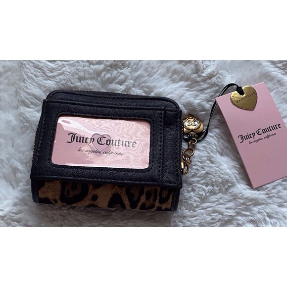 Juicy Couture Juicy Romance Coin Zip Around Wallet Natural Leopard NEW - Picture 6 of 11